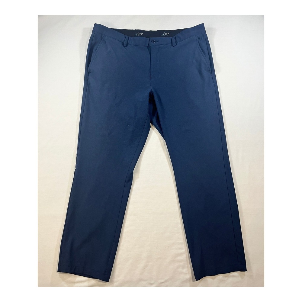 Greg Norman‎ Shark Mens Blue Golf Pants 36x29 Performance Stretch Flat Front